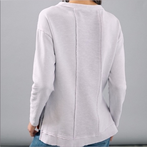 Pilcro Imogen Seamed Tunic Top Light lavender Sweatshirt Size S - Picture 3 of 14